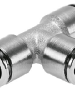 T-piece 8mm pluggable nickel-platet brass